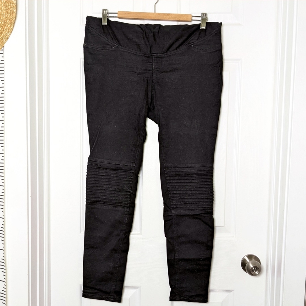 Black moto maternity jeans by H&M
